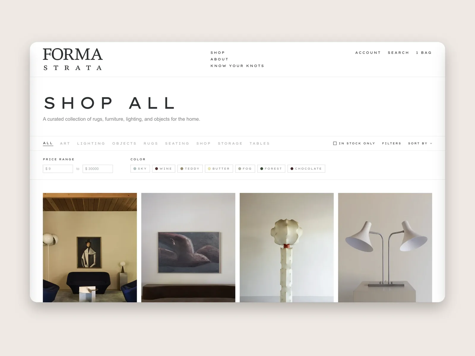 Forma Strata shop page